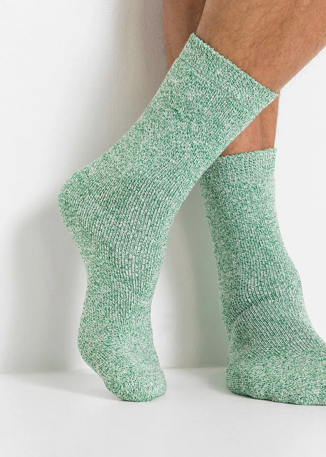 Calcetines térmicos de frottee (4 pares) negro/azul marino/gris moteado moteado
